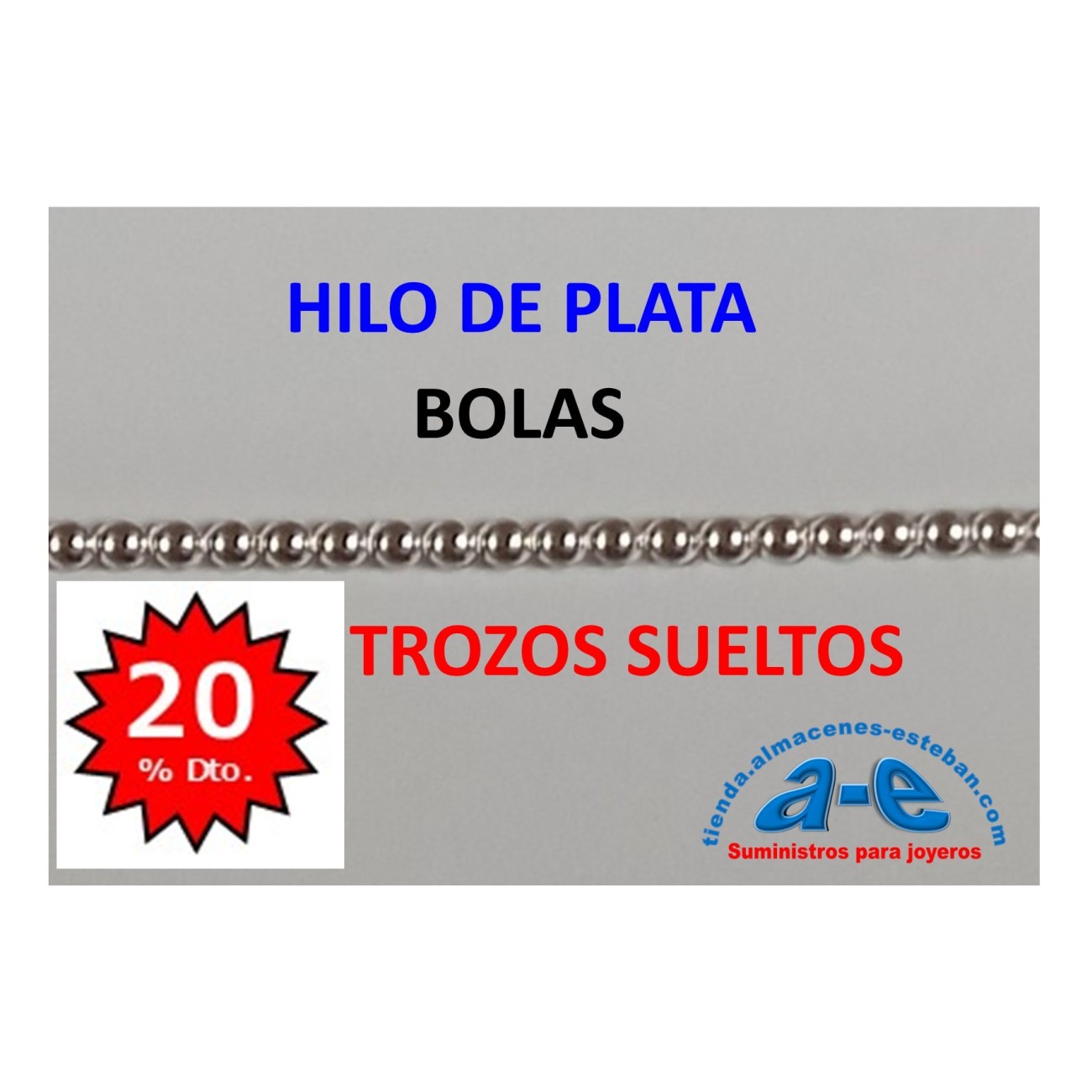 HILO PLATA BOLAS 0,94MM (LOTE TROZOS N. 196)