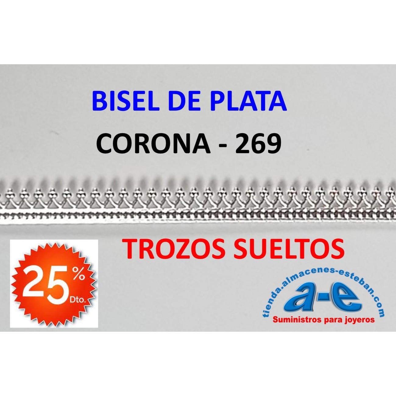 BISEL PLATA 925 CORONA 269 (LOTE TROZOS N. 242)