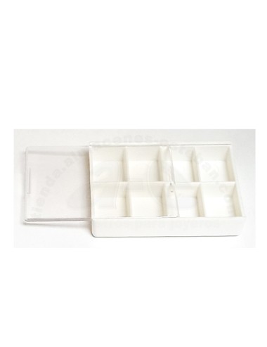 CAJA PLASTICO MINI 8 HUECOS BLANCA