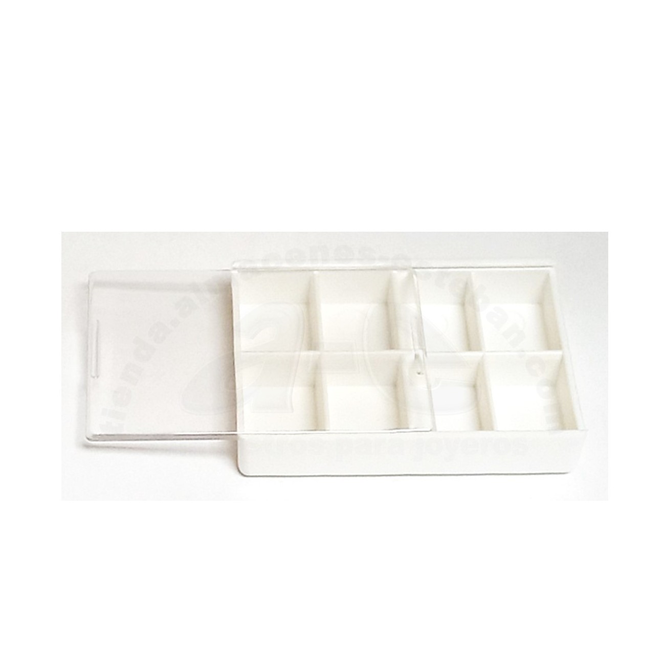 CAJA PLASTICO MINI 8 HUECOS BLANCA