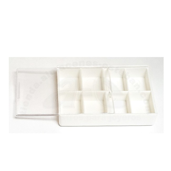 CAJA PLASTICO MINI 8 HUECOS BLANCA