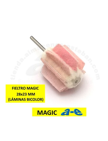 CEPILLO MONTADO FIELTRO MAGIC 28x23 MM a-e (LAMINAS BICOLOR)