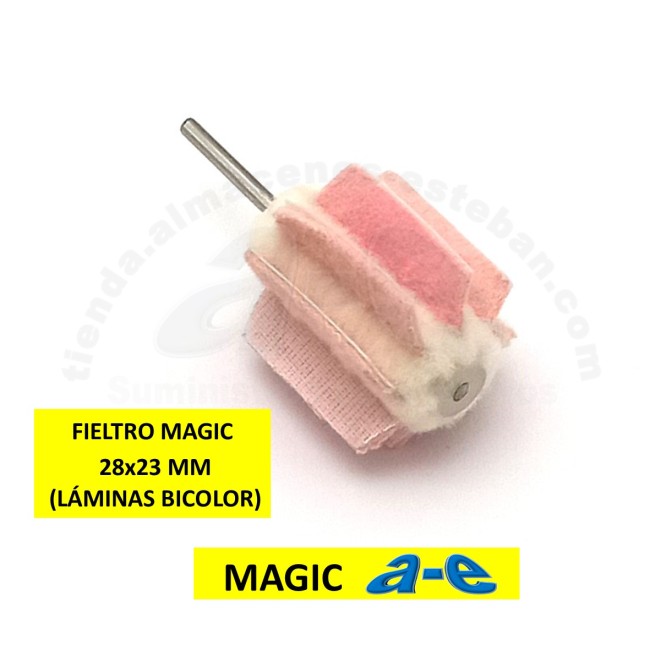 CEPILLO MONTADO FIELTRO MAGIC 28x23 MM a-e (LAMINAS BICOLOR)