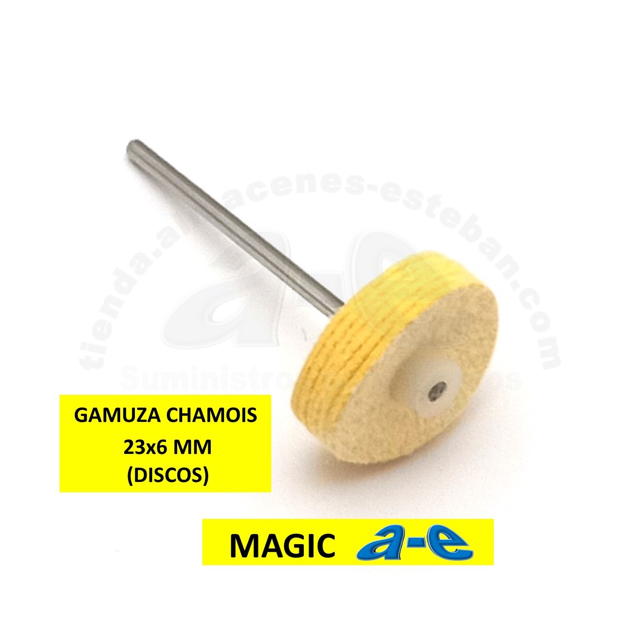 CEPILLO MONTADO GAMUZA CHAMOIS 23x6 MM a-e (DISCOS)