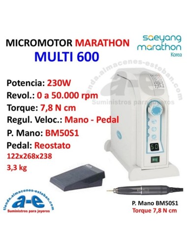 MICROMOTOR MARATHON MULTI 600 DOS SALIDAS PM BM50S1 Y PEDAL