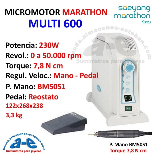 MICROMOTOR MARATHON MULTI 600 DOS SALIDAS PM BM50S1 Y PEDAL