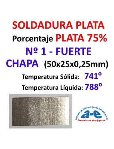 SOLDADURA PLATA N. 1 - 75% FUERTE USA CHAPA