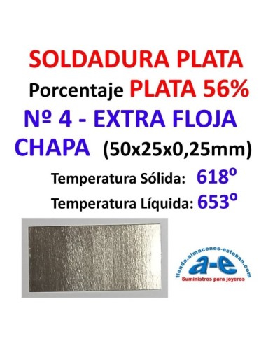 SOLDADURA PLATA N. 4 - 56% EXTRA FLOJA USA CHAPA