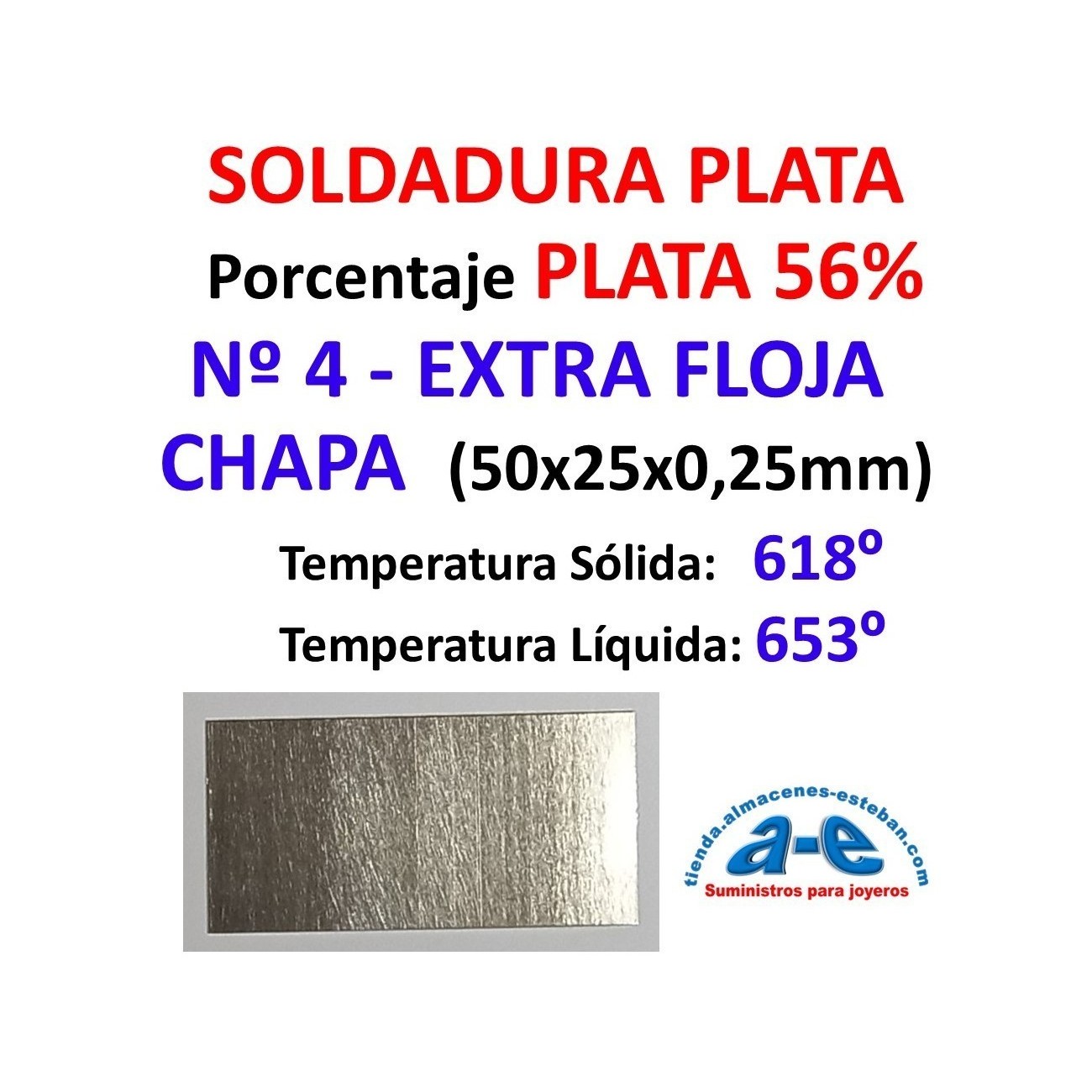 SOLDADURA PLATA N. 4 - 56% EXTRA FLOJA USA CHAPA