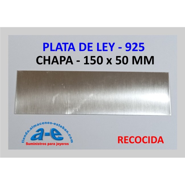 CHAPA PLATA 925 0,71MM-R (150X50MM) RECOCIDA