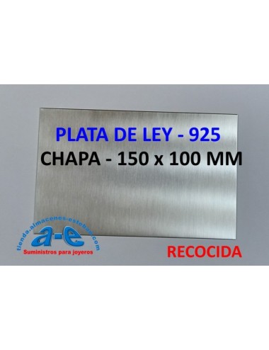 CHAPA PLATA 925 0,71MM-R (150X100MM) RECOCIDA