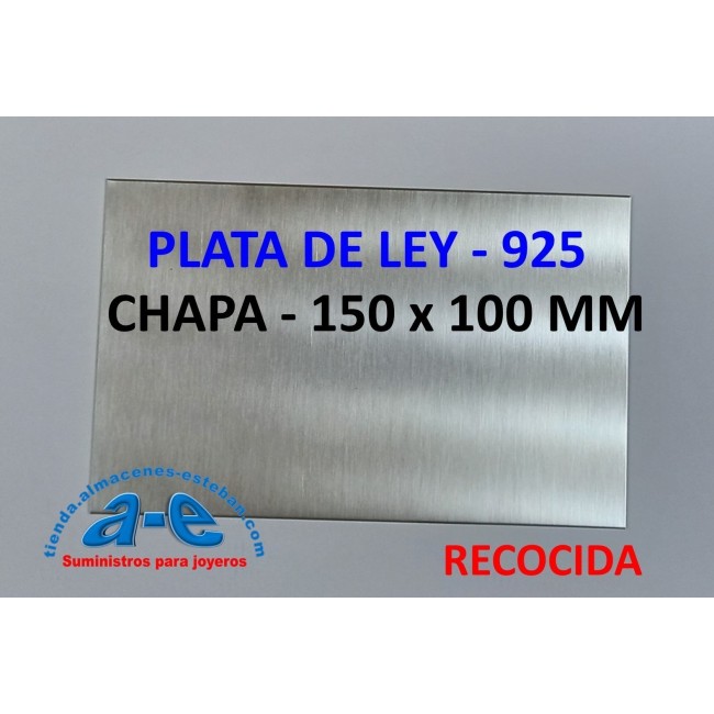 CHAPA PLATA 925 1,02MM-R (150X100MM) RECOCIDA