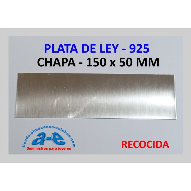 CHAPA PLATA 925 0,41MM-R (150X50MM) RECOCIDA