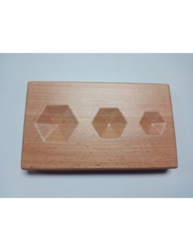 PLACA EMBUTIR HEXAGONAL MADERA