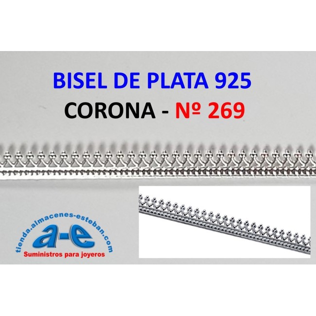 BISEL PLATA 925 CORONA 269 DURO (50 cm)