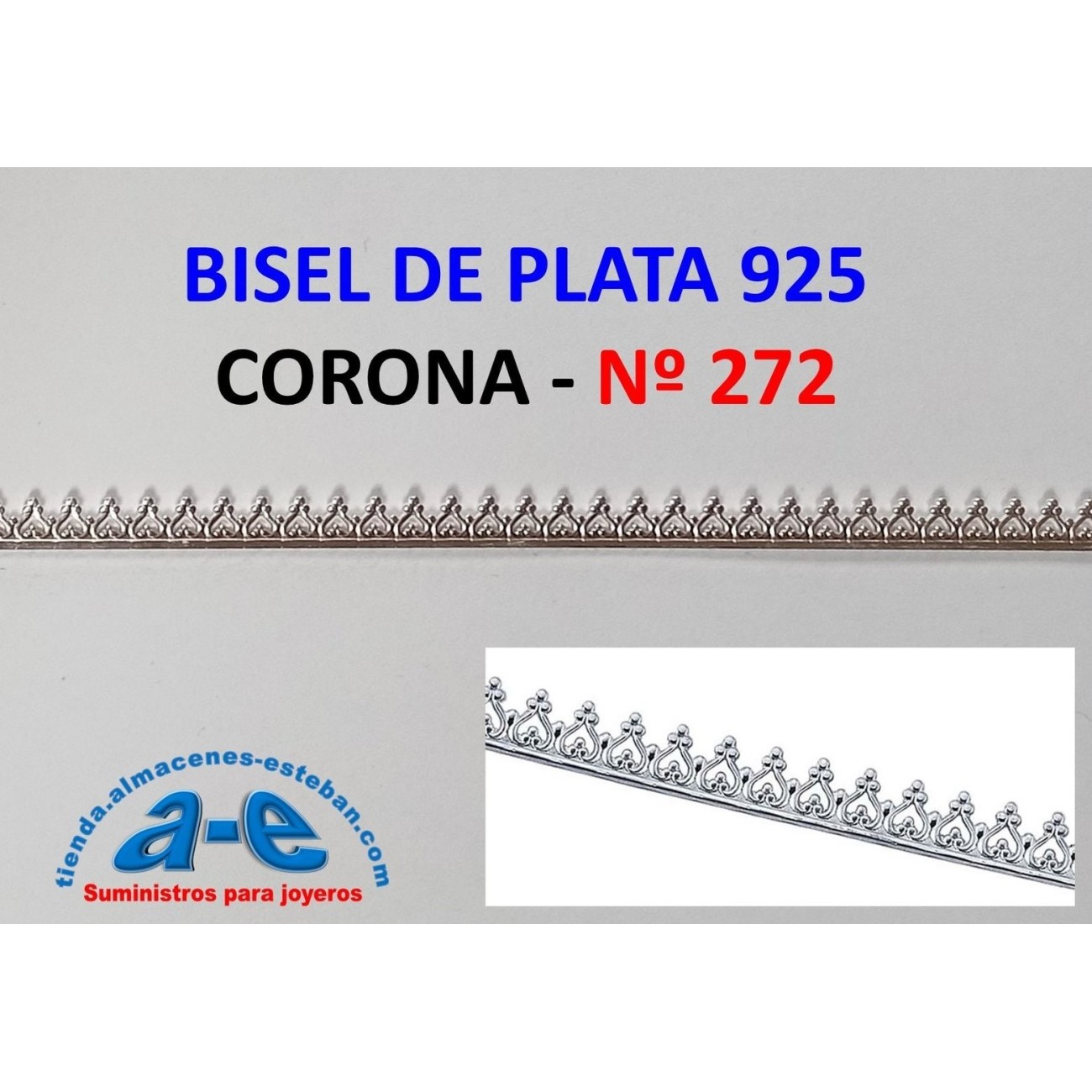 BISEL PLATA 925 CORONA 272 DURO (50 cm)