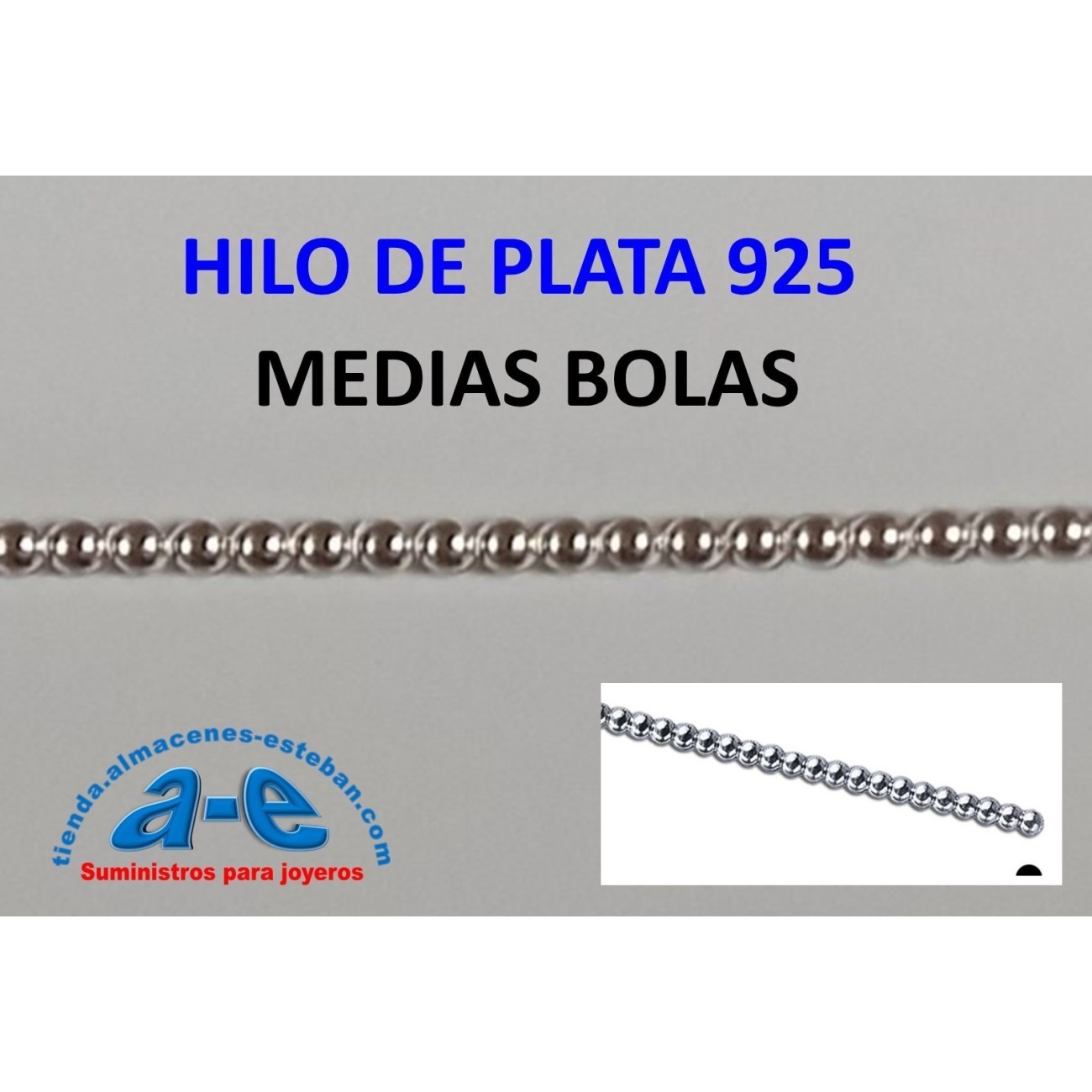 HILO PLATA MEDIAS BOLAS 1,30MM (100 cm)