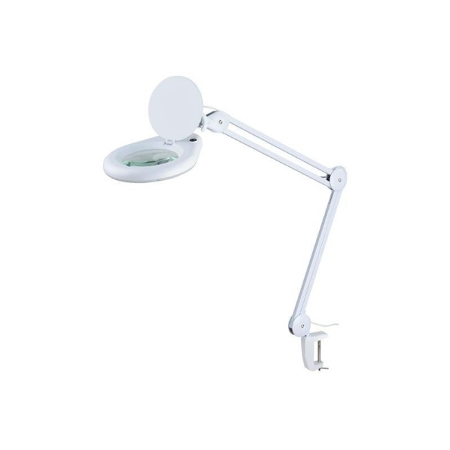 LAMPARA CON LUPA 60 LEDS 14W CON PINZA