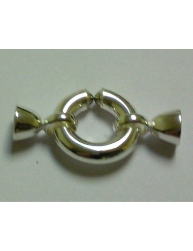 CIERRE PLATA COLLAR ARO 14MM + 2 CASQUILLAS