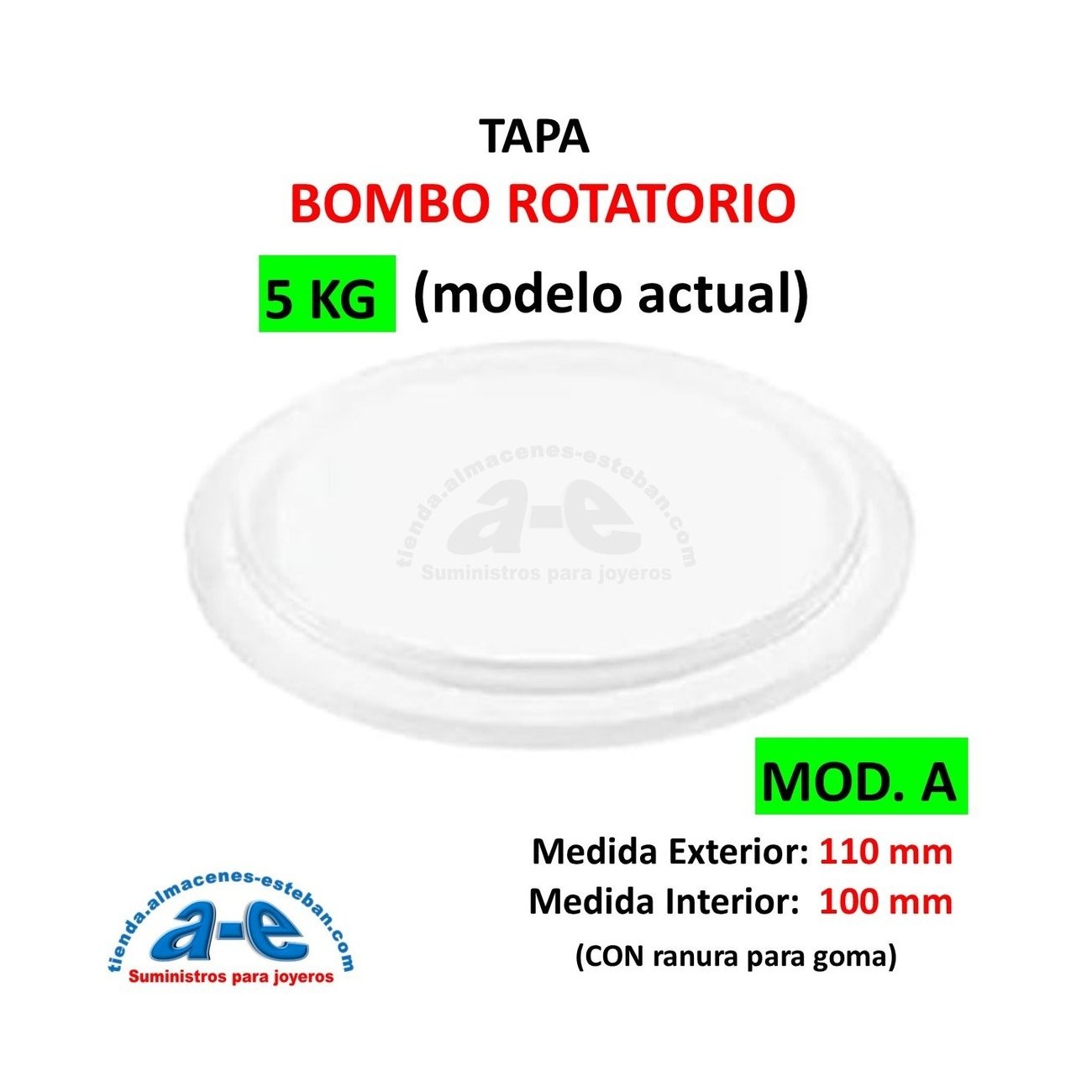 BOMBO ROTATORIO TAPA 5KG REPUESTO MOD. A