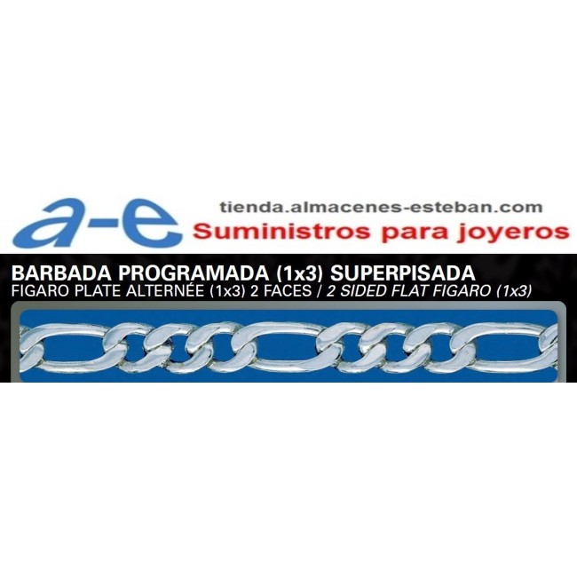 CADENA PLATA BARBADA PROG BP(1X3) SL-100 45CM MOSQ.