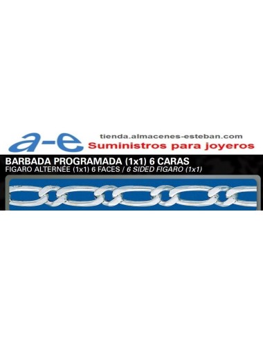 CADENA PLATA BARBADA PROG BP(1X1)(6)-100 45CM MOSQ.