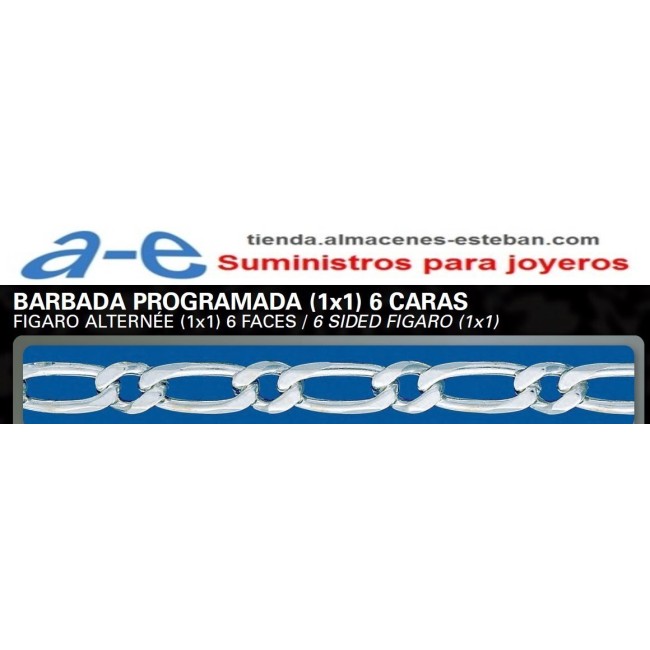 CADENA PLATA BARBADA PROG BP(1X1)(6)-100 45CM MOSQ.