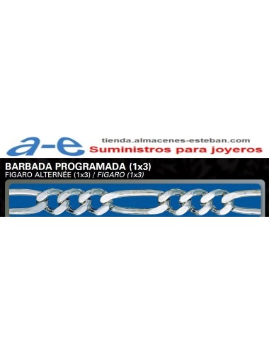 CADENA PLATA BARBADA PROG BP(1X3)-60 50CM REASA