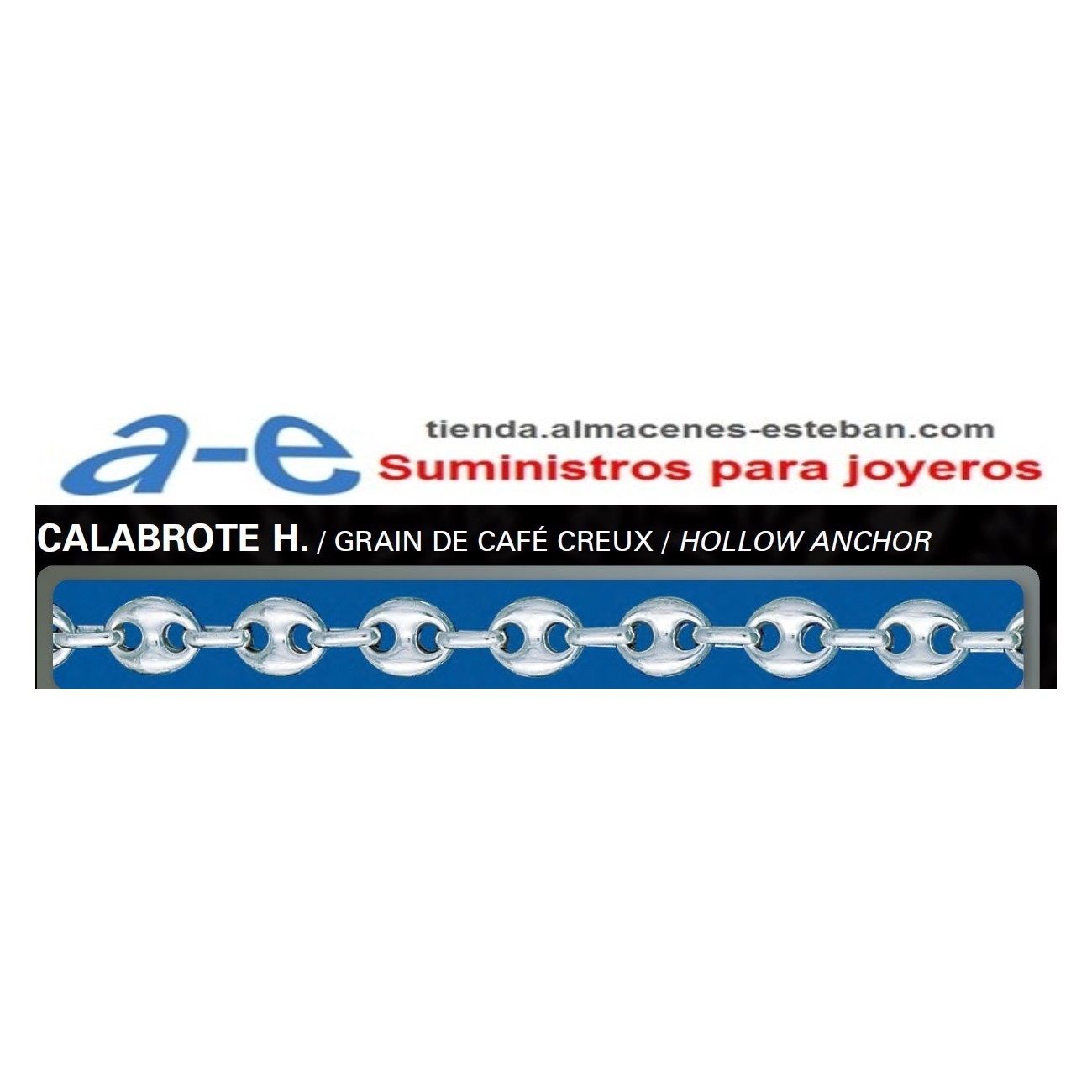 CADENA PLATA CALABROTE H-35 50CM REASA