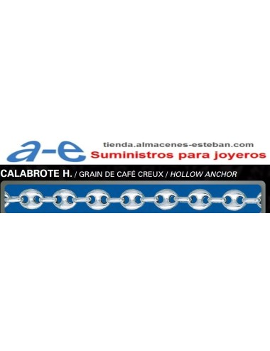 CADENA PLATA CALABROTE H-45 45MM MOSQ.