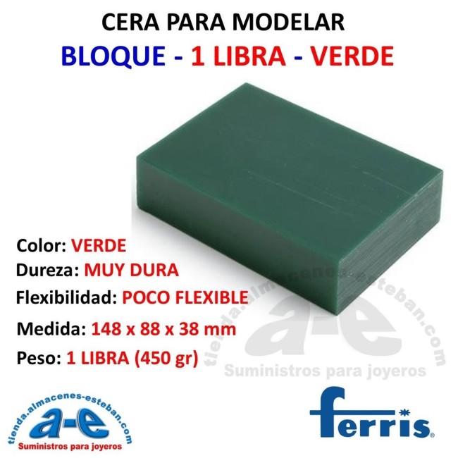 CERA FERRIS BLOQUE 1 LB VERDE