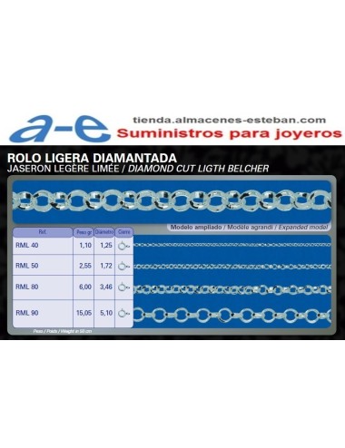 CADENA PLATA ROLO RML-40 40CM REASA