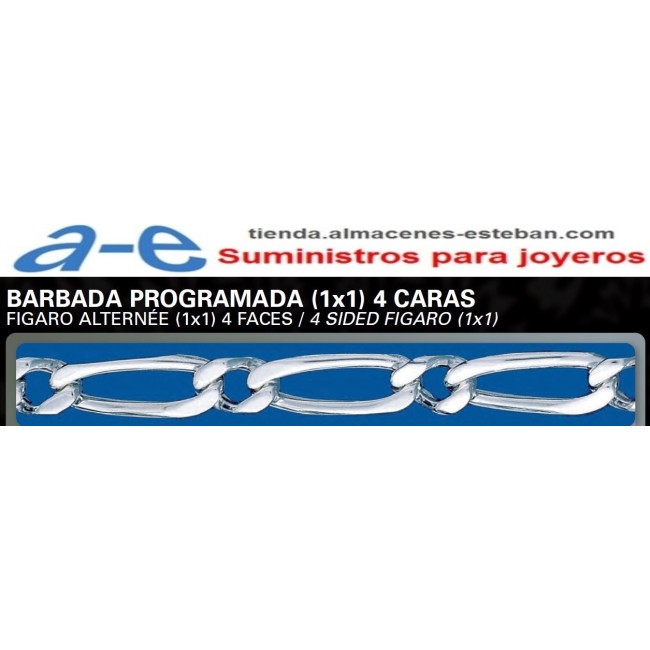 CADENA PLATA BARBADA PROG BP(1X1)(4)-80 50CM REASA