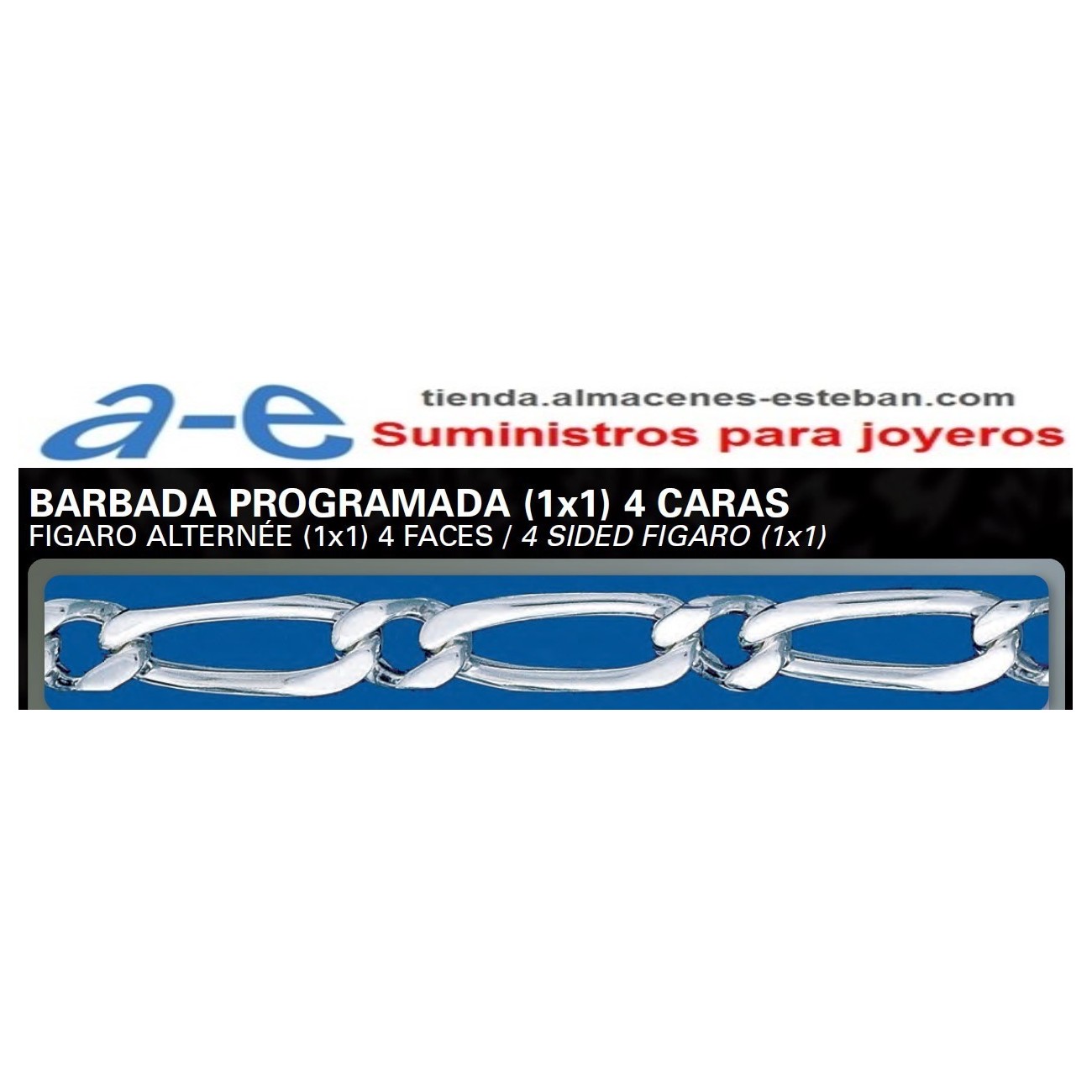 CADENA PLATA BARBADA PROG BP(1X1)(4)-90 45CM REASA