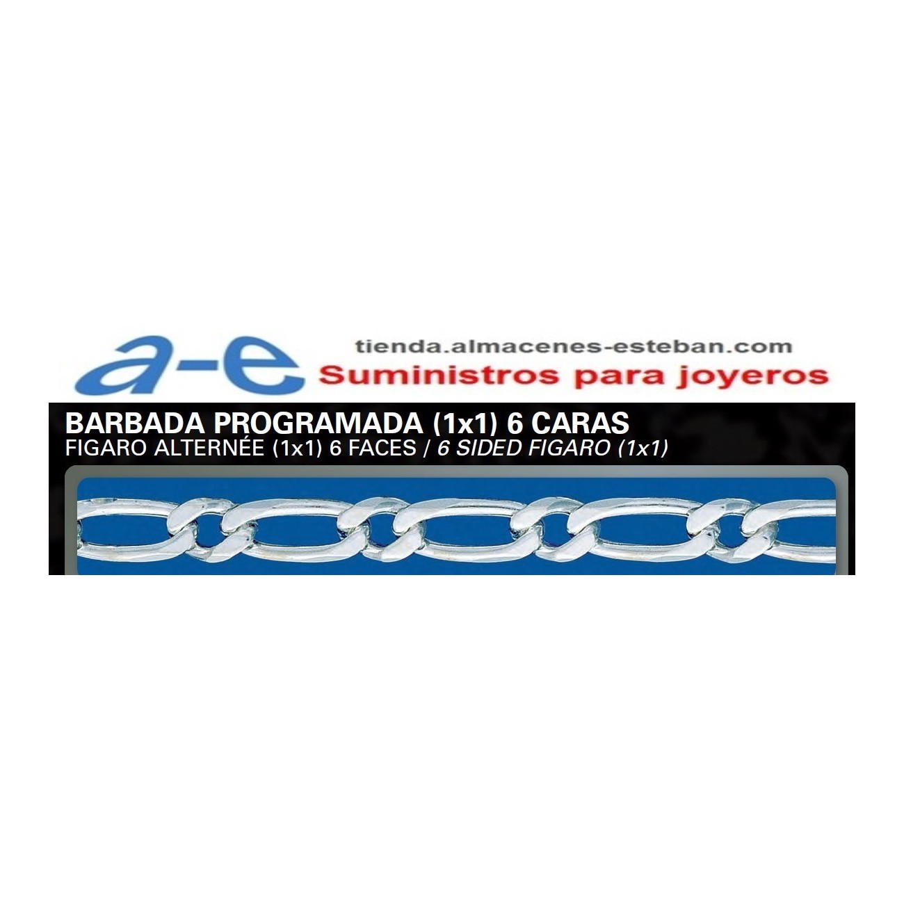 CADENA PLATA BARBADA PROG BP(1X1)(6)-100 55CM MOSQ.