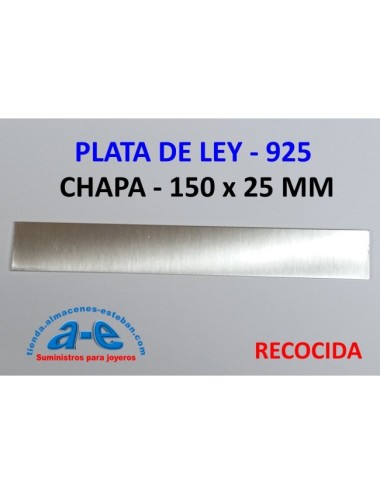 CHAPA PLATA 925 0,15MM-R (150X25MM) RECOCIDA