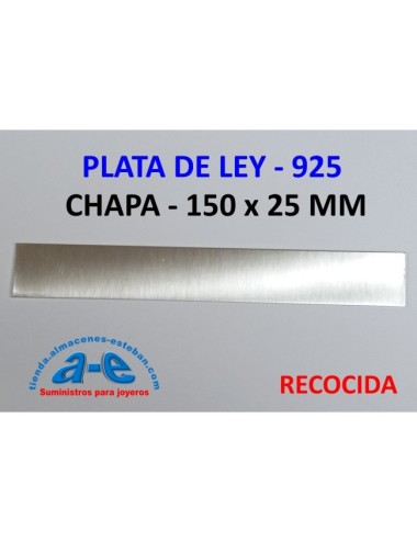 CHAPA PLATA 925 1,30MM-R (150X25MM) RECOCIDA