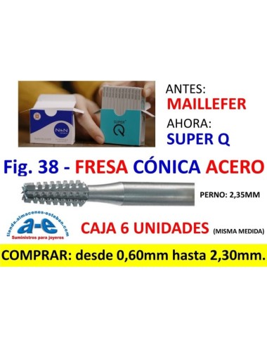 FRESAS CONICAS FIG. 38 - (6 un) MAILLEFER