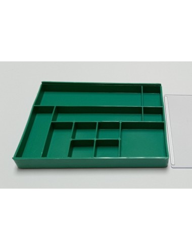 CAJA VERDE 11 HUECOS PLASTICO