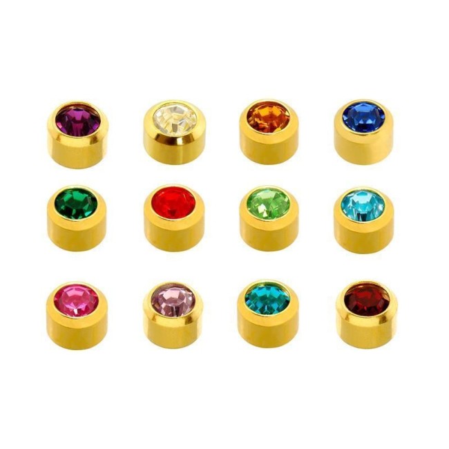 PENDIENTES PERFORAR CAFLON DORADO CHATON PIEDRAS COLORES MINI