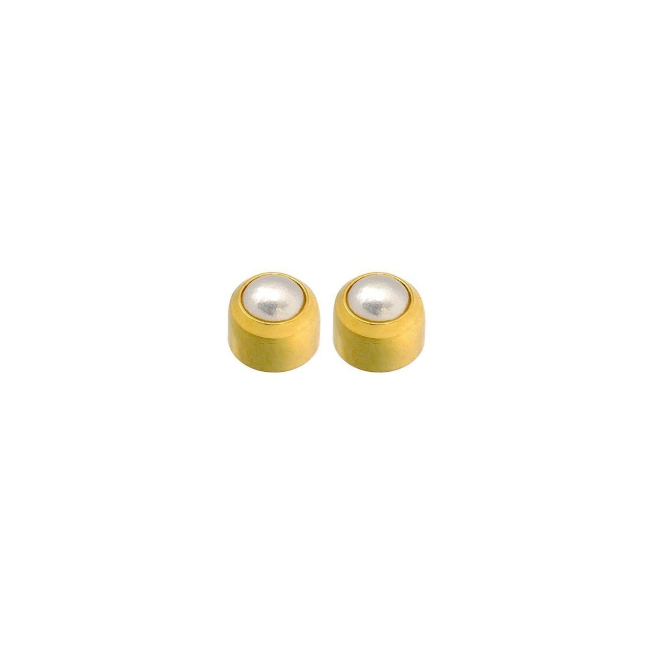 PENDIENTES PERFORAR CAFLON DORADO CHATON PERLA BLANCA