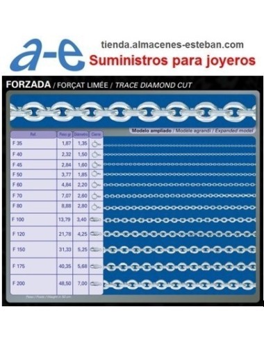 CADENA PLATA F-40 45CM REASA