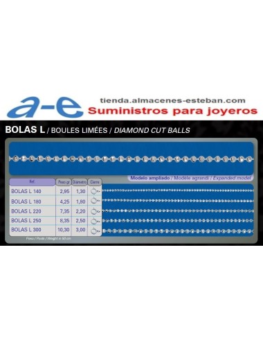 CADENA PLATA BOLAS LISA 140 50CM REASA