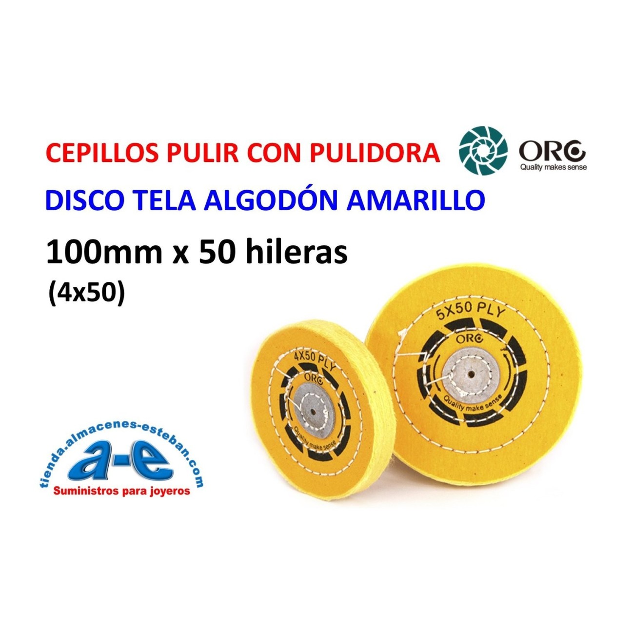 DISCO TELA AMARILLA oro 100X50MM