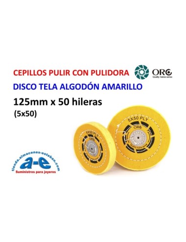 DISCO TELA AMARILLA oro 125X50MM