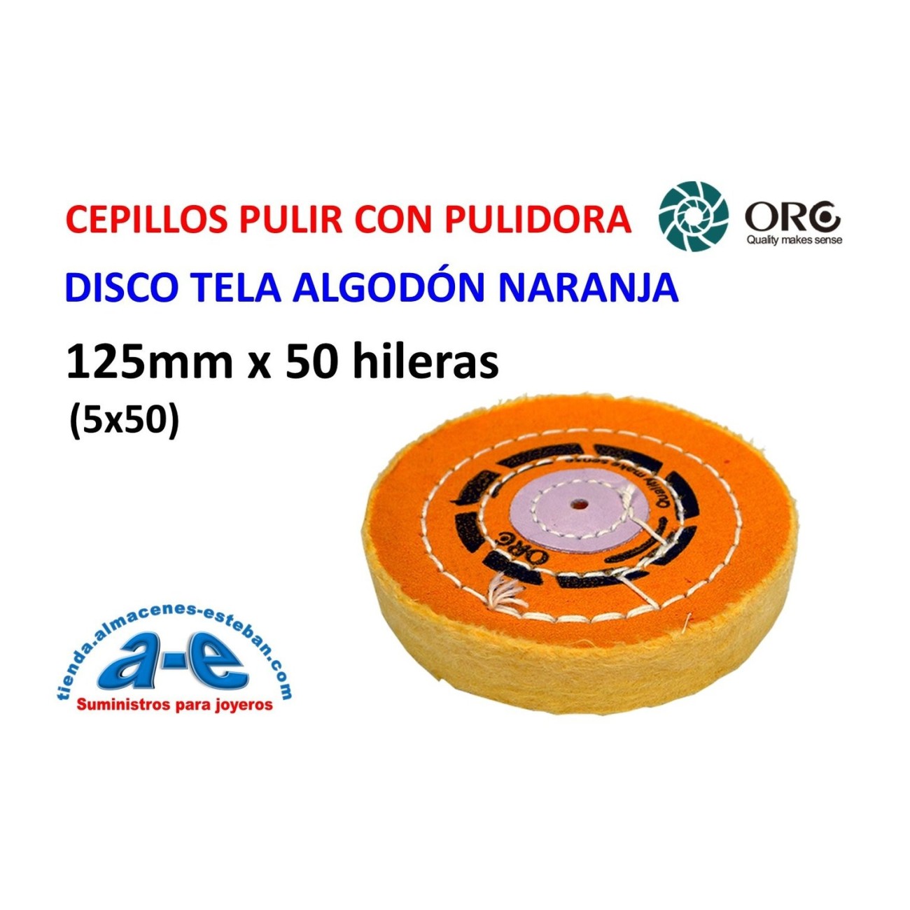 DISCO TELA NARANJA oro 125X50MM