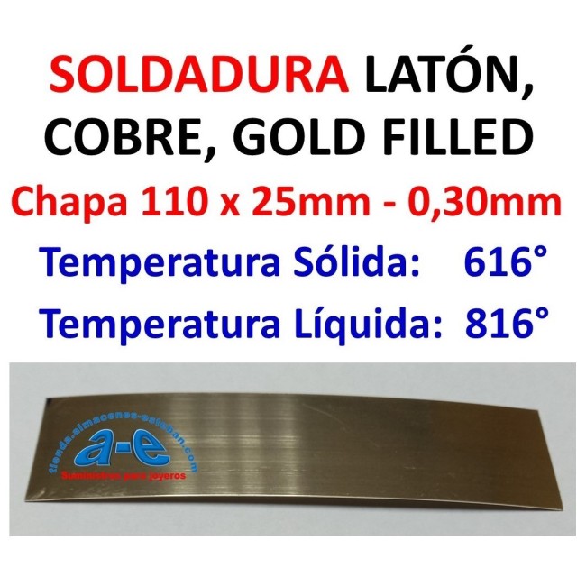 SOLDADURA LATON, COBRE, GOLD FILLED (CHAPA 11CM)