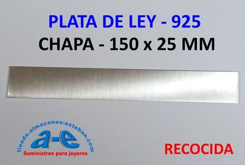 CHAPA PLATA 925 0,20MM-R (150X25MM) RECOCIDA
