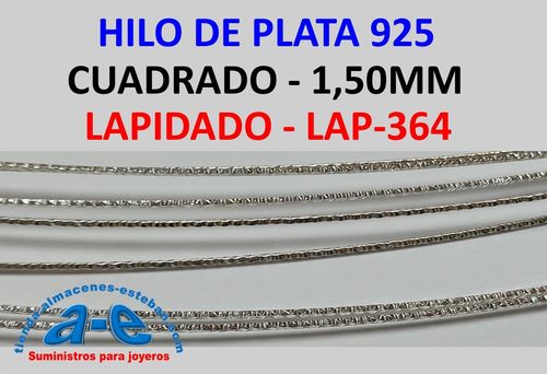 HILO PLATA CUADRADO LAP-364 1,50MM (50cm)