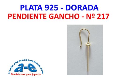 PENDIENTE PLATA DORADA GANCHO 217